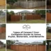 Collage of different residential fence types including wood, metal, and chain-link fences, showcasing various styles and materials – featured by Space Roofing.